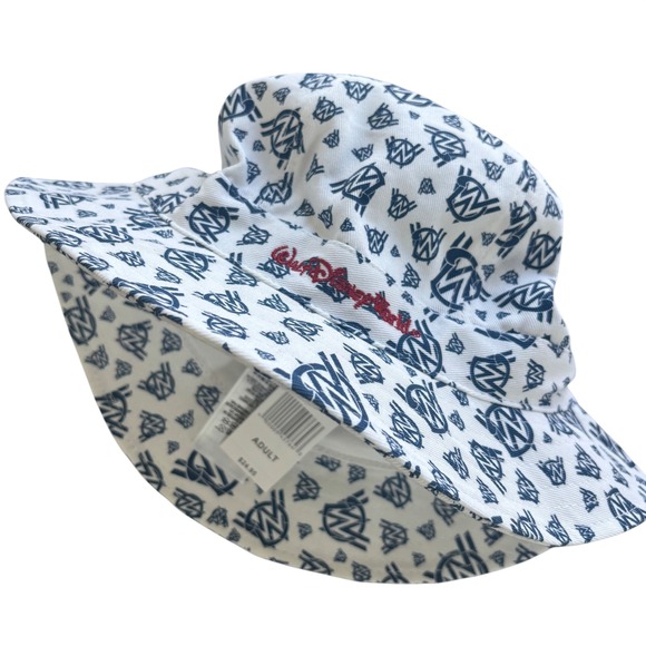 Disney Parks Other - Disney Parks Bucket Hat Adult OS White Blue Monogram NWT Streetwear Disneycore
